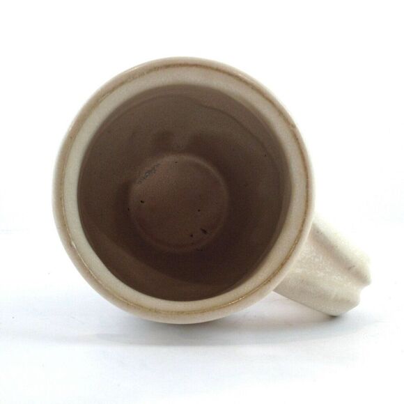 Pottery Mug Cup 4.75" Beige Lot of 2 Ceramic Porcelain Tableware - Picture 9 of 12